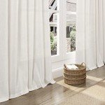 Cream Natural Linen Curtains 90 Inch Length 2 Panels Set for Living Room Rod Pocket Back Tab Pleated Window Curtain Drapes Neutral Rustic Farmhouse Decor Ivory Dining Room Curtain 90 inches Long