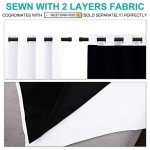 NICETOWN 100% Blackout Window Curtain Panels, Full Light Blocking Drapes with Black Liner for Nursery, 72 inch Drop Thermal Insulated Draperies (White, 2 Pieces, 52-inch Wide Per Panel)