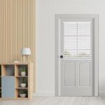 DEZ FURNISHINGS Cordless No Tools 1" Magnet Mini Blinds for Metal Doors, Room Darkening, 25" W x 42" H, Pearl White