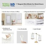 DEZ FURNISHINGS Cordless No Tools 1" Magnet Mini Blinds for Metal Doors, Room Darkening, 25" W x 42" H, Pearl White