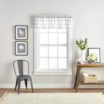 Curtainworks Country Modern Rustic Farmhouse Buffalo Check Kitchen Curtains Window Cafe, 36" Tier & Valance Set - 3 Pc, Grey