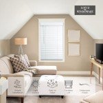 Lotus & Windoware Cordless, 2 Inch Faux Wood Blind, 34.5" Wide x 60" Long, Window Blinds, Blinds & Shades, Blinds for Indoor Windows, Embossed, Bright White