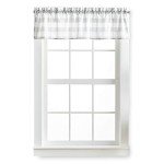 Curtainworks Country Modern Rustic Farmhouse Buffalo Check Kitchen Curtains Window Cafe, 36" Tier & Valance Set - 3 Pc, Grey