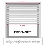 Lotus & Windoware Cordless, 2 Inch Faux Wood Blind, 34.5" Wide x 60" Long, Window Blinds, Blinds & Shades, Blinds for Indoor Windows, Embossed, Bright White