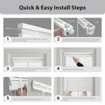 DEZ FURNISHINGS Cordless No Tools 1" Magnet Mini Blinds for Metal Doors, Room Darkening, 25" W x 42" H, Pearl White