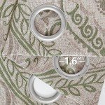 jinchan Linen Textured Curtains for Living Room Darkening 90 Inch Length, Medallion Drapes for Bedroom, Damask Pattern Window Treatments Vintage Curtain Panels, 2 Panels Sage Green on Greige