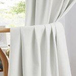 KEQIAOSUOCAI Living Room Curtains for Large Windows Modern Farmhouse Patio Sliding Door Curtains for Bedroom 2 Panels, Back Tab Pinch Pleated Blackout Drapes 72 Inch Wide by 96 Inch Long,Ivory