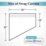 RYB HOME Short Kitchen Valances and Curtain Set, Privacy White Linen Swag Curtains, Semi Sheer Bathroom Tiers for Small Windows, 36 x 36 inch, 1 Pair