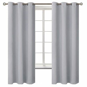 BGment Room Darkening Curtains 63 Inches Long - Grommet Thermal Insulated Drapes Window Treatment Curtains for Bedroom, 2 Panels, 42 x 63 Inch, Light Grey