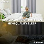 BGment Room Darkening Curtains 63 Inches Long - Grommet Thermal Insulated Drapes Window Treatment Curtains for Bedroom, 2 Panels, 42 x 63 Inch, Light Grey
