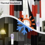 Tyrot Red Black 100% Blackout Curtains for Bedroom 84 inch Length 2 Panels Set Modern Abstract Geometric Black Out Living Room Curtains Grommet Thermal Insulated Room Darkening Window Drapes, 52Wx84L