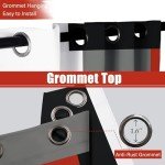 Tyrot Red Black 100% Blackout Curtains for Bedroom 84 inch Length 2 Panels Set Modern Abstract Geometric Black Out Living Room Curtains Grommet Thermal Insulated Room Darkening Window Drapes, 52Wx84L