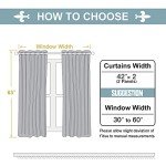 ChrisDowa Grommet Blackout Curtains for Bedroom and Living Room - 2 Panels Set Thermal Insulated Room Darkening Curtains (Black, 42 x 63 Inch)