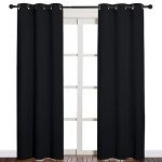 NICETOWN Halloween Thermal Insulated Black Blackout Curtains/Drapes 84 inches Length 2 Panels Set for Living Room, 42 inches Wide, Privacy Sound Reducing Room Darkening Draperies Window Treatment
