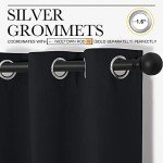 NICETOWN Halloween Thermal Insulated Black Blackout Curtains/Drapes 84 inches Length 2 Panels Set for Living Room, 42 inches Wide, Privacy Sound Reducing Room Darkening Draperies Window Treatment