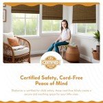 Radiance Cordless Bamboo Roman Shades for Windows - Flatstick Bamboo Blinds for Semi-Private Light Control - Easy to Lift & Fold Up Window Shades - Cocoa - 29 in. W x 64 in. L - (2216304E)