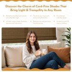 Radiance Cordless Bamboo Roman Shades for Windows - Flatstick Bamboo Blinds for Semi-Private Light Control - Easy to Lift & Fold Up Window Shades - Cocoa - 29 in. W x 64 in. L - (2216304E)