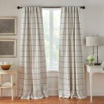 Elrene Home Fashions Brighton Windowpane Plaid Blackout Window Curtain, Living Room and Bedroom Drape with Rod Pocket Tabs, 52" x 84", Black, 1 Panel