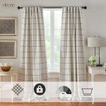 Elrene Home Fashions Brighton Windowpane Plaid Blackout Window Curtain, Living Room and Bedroom Drape with Rod Pocket Tabs, 52" x 84", Black, 1 Panel