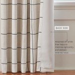 Elrene Home Fashions Brighton Windowpane Plaid Blackout Window Curtain, Living Room and Bedroom Drape with Rod Pocket Tabs, 52" x 84", Black, 1 Panel