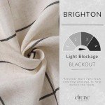 Elrene Home Fashions Brighton Windowpane Plaid Blackout Window Curtain, Living Room and Bedroom Drape with Rod Pocket Tabs, 52" x 84", Black, 1 Panel