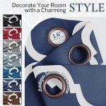 Melodieux Navy Blue Moroccan Blackout Curtains 45 Inches Long for Bedroom Small Windows, Room Darkening Grommet Drapes, 42" W x 45" L, 2 Panels