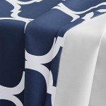 Melodieux Navy Blue Moroccan Blackout Curtains 45 Inches Long for Bedroom Small Windows, Room Darkening Grommet Drapes, 42" W x 45" L, 2 Panels