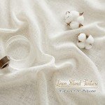 NICETOWN Flax Linen Curtains for Windows 84 inch Length, Grommet Semi Sheer Vertical Drapes Privacy Added with Light Filtering for Bedroom/Living Room, W52 x L84, 2 Pieces