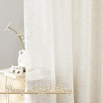 NICETOWN Flax Linen Curtains for Windows 84 inch Length, Grommet Semi Sheer Vertical Drapes Privacy Added with Light Filtering for Bedroom/Living Room, W52 x L84, 2 Pieces
