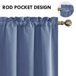 DWCN Blackout Curtains – Thermal Insulated, Energy Saving & Noise Reducing Bedroom and Living Room Curtains, Dusty Blue, W 42x L 63 Inch, Set of 2 Rod Pocket Curtain Panels