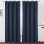 LEMOMO Navy Blue Blackout Curtains 52 x 84 inch/Set of 2 Curtain Panels Room Darkening Bedroom Curtains