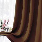 CUCRAF Brown Blackout Curtains 84 inch Length 2 Panels Set, Room Darkening Drapes for Living Room Bedroom, Thermal Insulated Light Blocking Grommet Window Curtain (W52 x L84 Inch)