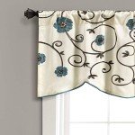 Lush Decor Royal Garden Valance Floral Window Kitchen Curtain (Single), 42”W x 18"L, Blue