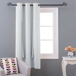 NICETOWN Balloon Bathroom Window Curtains - Blackout Treatment Decorative Curtains Thermal Insulated Tie Up Blind for Kitchen/Small Window (1 Panel, 46 inches W x 63 inches L, Greyish White)