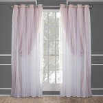 TOWN & COUNTRY LUXE Talia Double Layer Indoor Curtains, Sheer and Room Darkening Blackout, Grommet Top, Energy Efficient, 2-Pack Set, 52"x84", Rose Blush