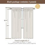 Chyhomenyc White Curtains 84 Inch Length 2 Panels Set, Faux Linen Textured Semi Light Filtering Soft Airy Farmhouse Curtain Drapes for Living Room Bedroom, Cortinas para Sala, 40Wx84L