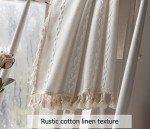 BCLBUSTE Boho Curtains Semi-Blackout Window Curtains 84 Inch 2 Pannels for Living Room, Linen Tassels Farmhouse Curtains with Embroidery for Bedroom Rod Pocket Draperies 52" W x 84" L,Off White