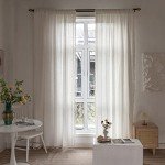 BCLBUSTE Boho Curtains Semi-Blackout Window Curtains 84 Inch 2 Pannels for Living Room, Linen Tassels Farmhouse Curtains with Embroidery for Bedroom Rod Pocket Draperies 52" W x 84" L,Off White