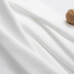 Chyhomenyc 2 Panels White Kitchen Curtains 36 Inch Length Tier Curtains, Faux Linen Textured Small Cafe Curtains, Light Filtering Short Window Curtains for Bathroom Basement, 30x36 inch, 2PCS