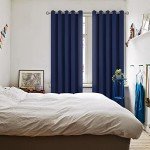 BGment Blackout Curtains for Bedroom - Grommet Thermal Insulated Room Darkening Curtains for Living Room, Set of 2 Panels (70 x 84 Inch, Navy Blue)