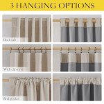 NICETOWN 100% Blackout Natural Linen Curtains 90" Length with Thermal Insulated Liners for Bedroom, Farmhouse Style Room Cooling Small Window Draperies for Dining Room (2 Panels, 52" W)