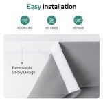 HOMEIDEAS French Blackout Door Window Curtains, Privacy Front Door Curtains for Glass Window, Thermal Insulated Tie Up Shades, Light Grey, 26 X 40 Inch, 1 Panel