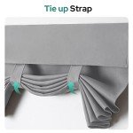 HOMEIDEAS French Blackout Door Window Curtains, Privacy Front Door Curtains for Glass Window, Thermal Insulated Tie Up Shades, Light Grey, 26 X 40 Inch, 1 Panel