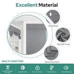 HOMEIDEAS French Blackout Door Window Curtains, Privacy Front Door Curtains for Glass Window, Thermal Insulated Tie Up Shades, Light Grey, 26 X 40 Inch, 1 Panel