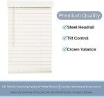 LOTUS & WINDOWARE 2-inch Faux Wood Blind 10" Wide x 72" Long,(Soft White-Antique White),Smooth, Room Darkening, Horizontal Blinds for Living Room, Bedroom, Interior Door Windows