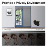 HOMEIDEAS French Blackout Door Window Curtains, Privacy Front Door Curtains for Glass Window, Thermal Insulated Tie Up Shades, Light Grey, 26 X 40 Inch, 1 Panel