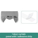 HOMEIDEAS French Blackout Door Window Curtains, Privacy Front Door Curtains for Glass Window, Thermal Insulated Tie Up Shades, Light Grey, 26 X 40 Inch, 1 Panel