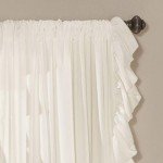 Lush Decor Reyna Ruffle Window Curtain Panel Set, Pair, 54" W x 84" L, White - Flowy Curtain Set - Romantic Ruffle Curtains for Bedroom, Living room, or Dining Room - Farmhouse & Cottage Home Decor