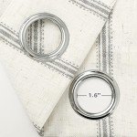 DriftAway Farmhouse Linen Blend Blackout Curtains 84 Inches Long for Bedroom Vertical Striped Printed Linen Curtains Thermal Insulated Lined Treatments for Living Room 2 Panels W52 x L84 Grey