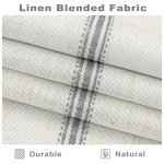 DriftAway Farmhouse Linen Blend Blackout Curtains 84 Inches Long for Bedroom Vertical Striped Printed Linen Curtains Thermal Insulated Lined Treatments for Living Room 2 Panels W52 x L84 Grey